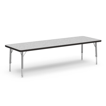 Virco 24 in. W, 72 in. L, 17-25 in. H, Grey Nebula Top / Black Edge 482472LO